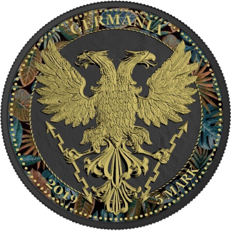 1 Oz Silver Coin 2019 5 Mark Germania Oak Leaf Zoo Series - Mandrill-classypw.com-3