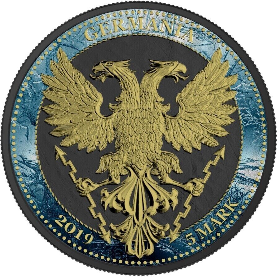 1 Oz Silver Coin 2019 5 Mark Germania Oak Leaf Zoo Series - Pacific Walrus-classypw.com-3