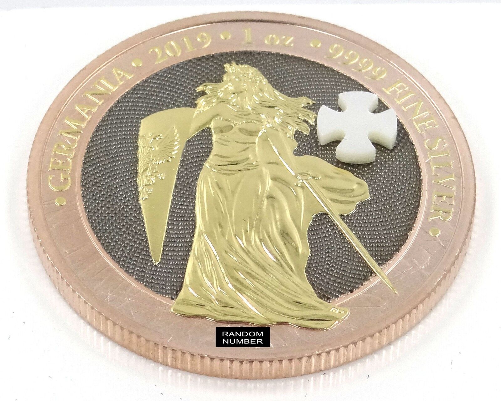 1 Oz Silver Coin 2019 5 Mark Germania - Rose Gold Mother of Pearl Cross-classypw.com-1