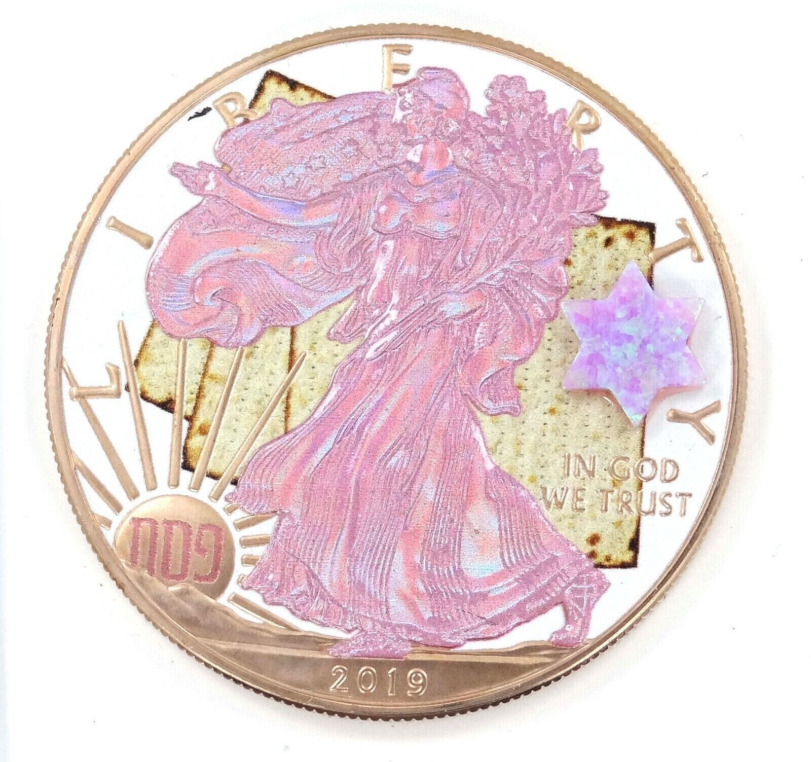 1 Oz Silver Coin 2019 American Eagle $1 Jewish Holidays Opal Pesach Passover-classypw.com-1
