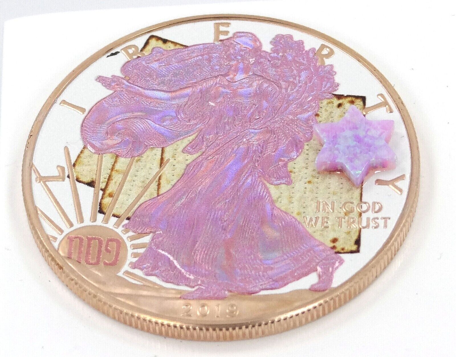 1 Oz Silver Coin 2019 American Eagle $1 Jewish Holidays Opal Pesach Passover-classypw.com-1