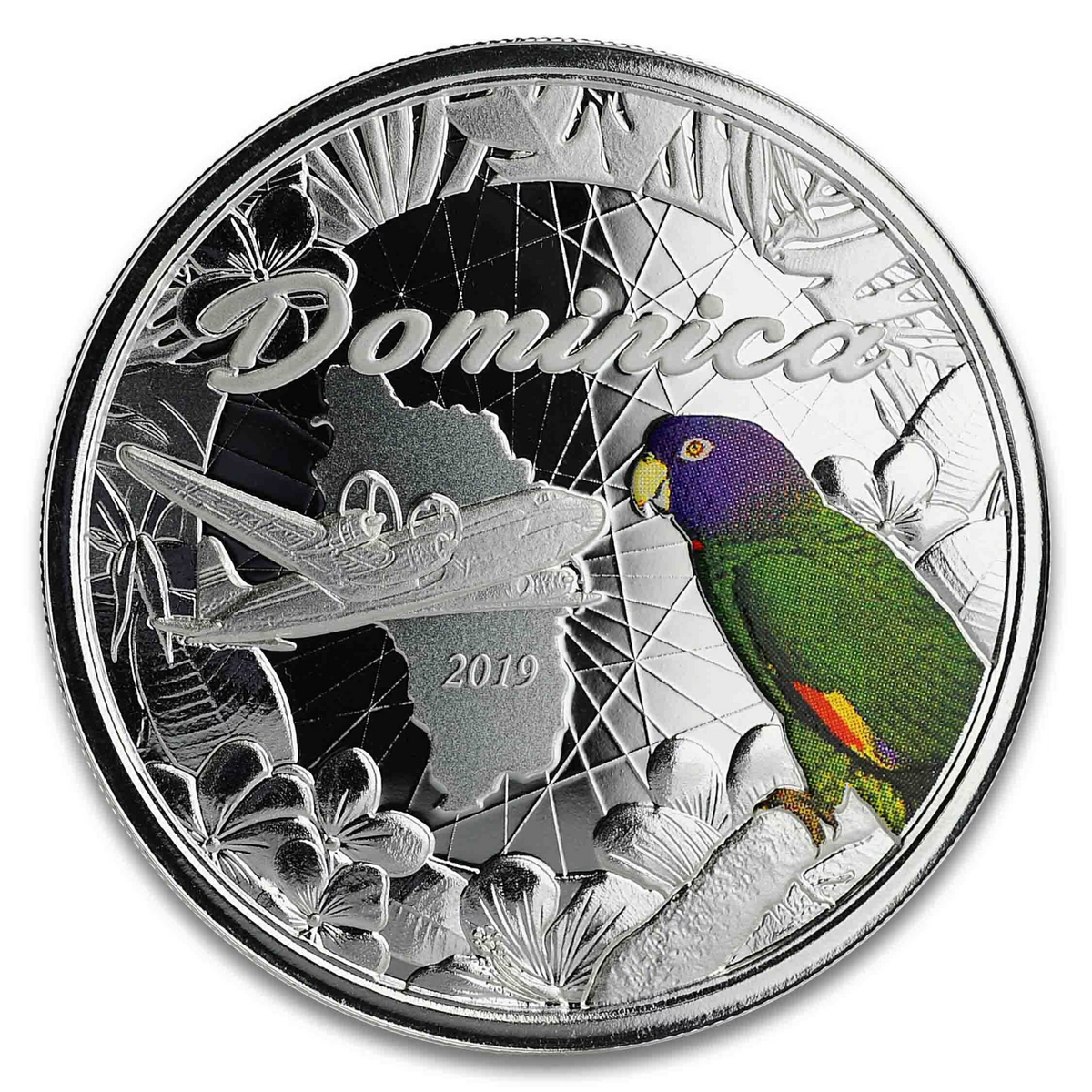 1 Oz Silver Coin 2019 Dominica $2 Scottsdale Mint Color Proof - The Nature Isle-classypw.com-1
