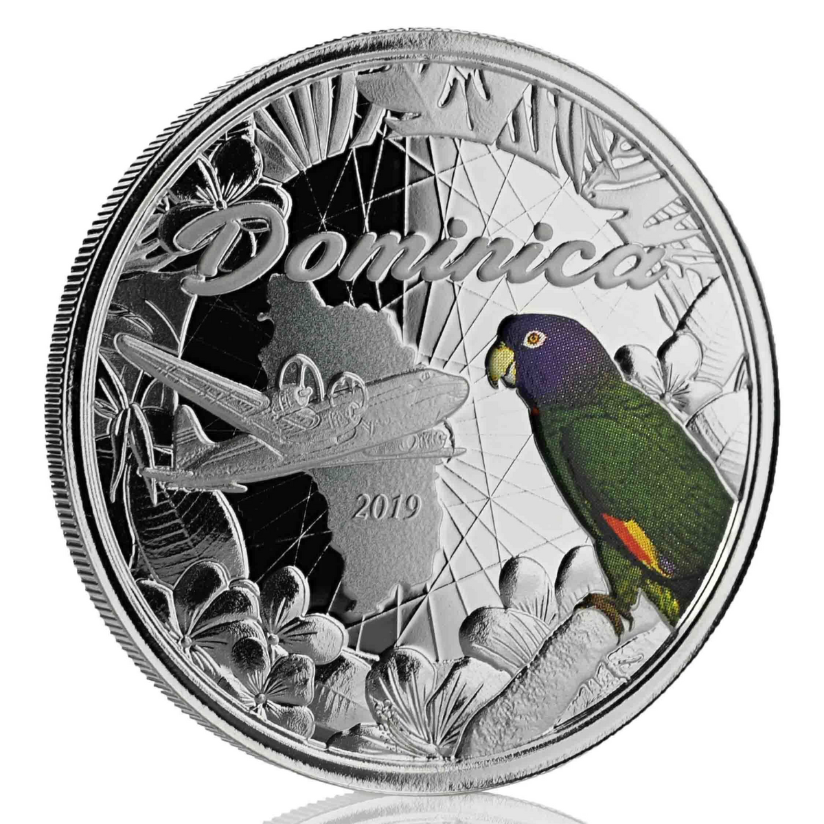 1 Oz Silver Coin 2019 Dominica $2 Scottsdale Mint Color Proof - The Nature Isle-classypw.com-2