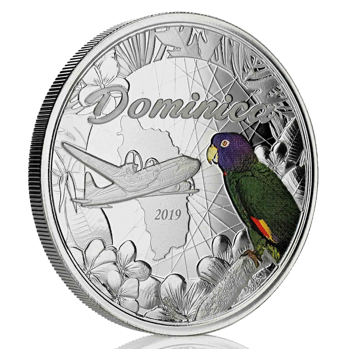 1 Oz Silver Coin 2019 Dominica $2 Scottsdale Mint Color Proof - The Nature Isle-classypw.com-3