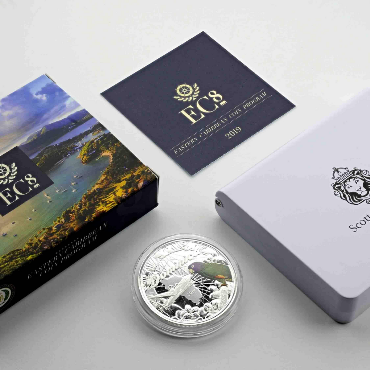 1 Oz Silver Coin 2019 Dominica $2 Scottsdale Mint Color Proof - The Nature Isle-classypw.com-6