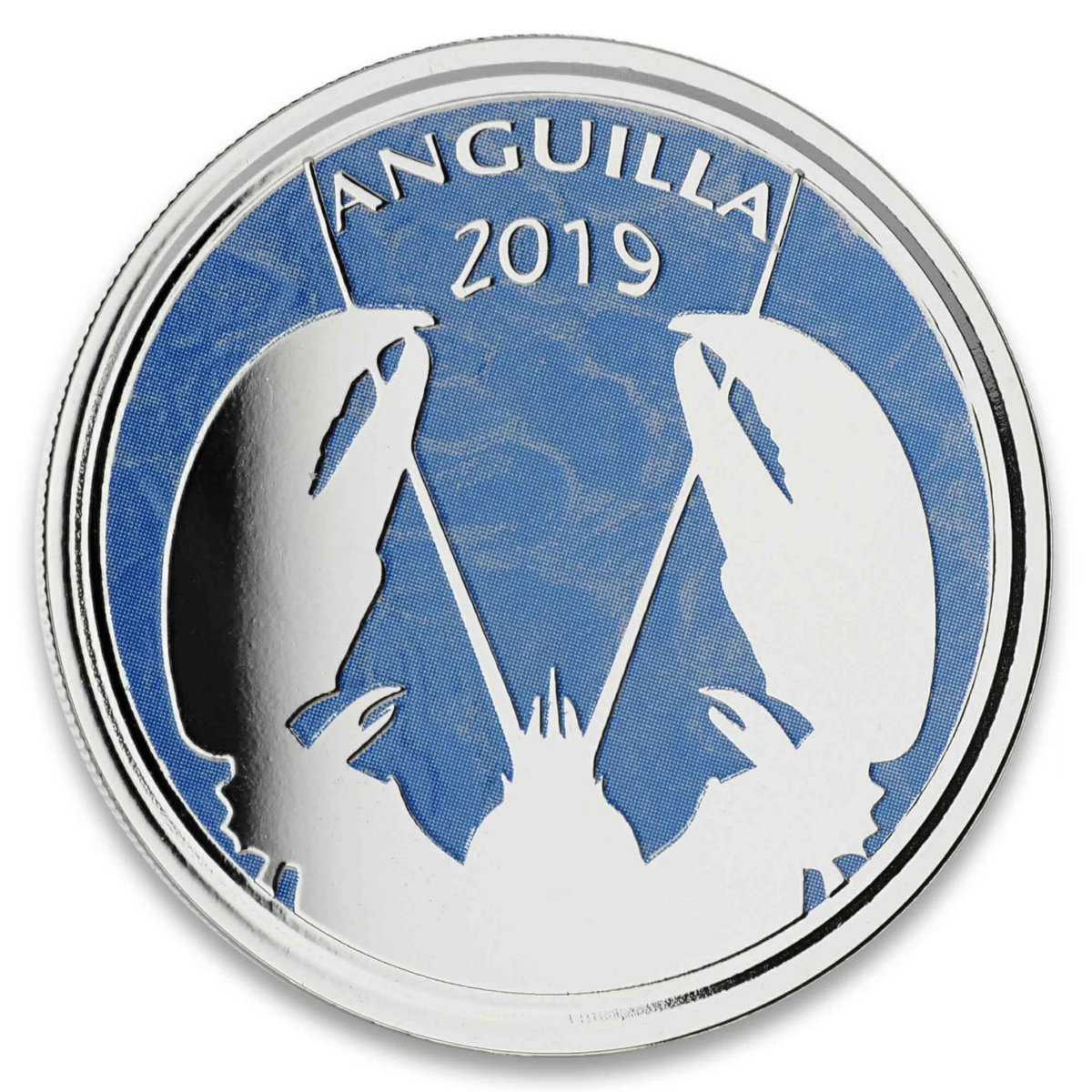 1 Oz Silver Coin 2019 EC8 Anguilla $2 Scottsdale Mint Color Proof - Lobster-classypw.com-3