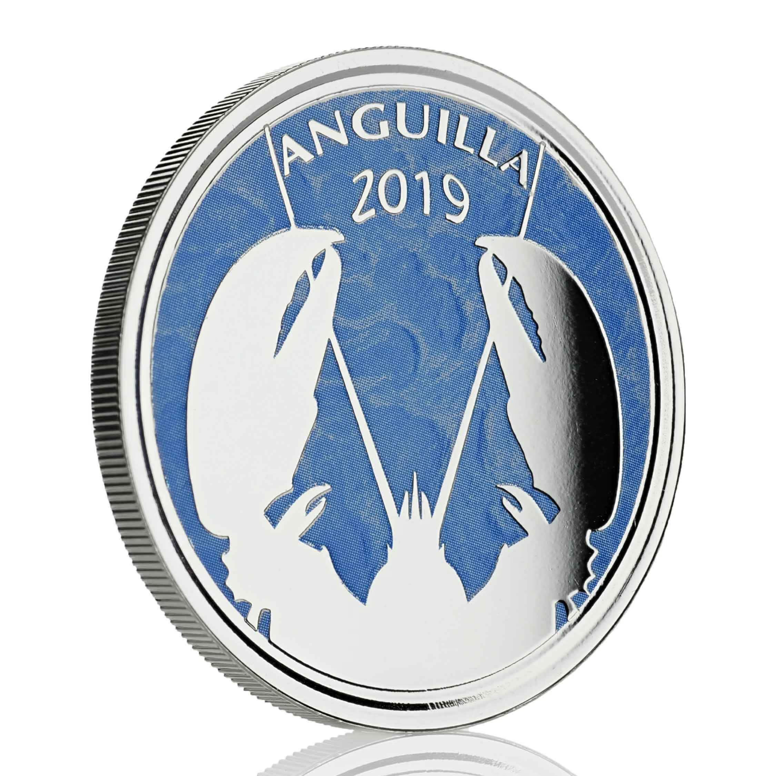 1 Oz Silver Coin 2019 EC8 Anguilla $2 Scottsdale Mint Color Proof - Lobster-classypw.com-4