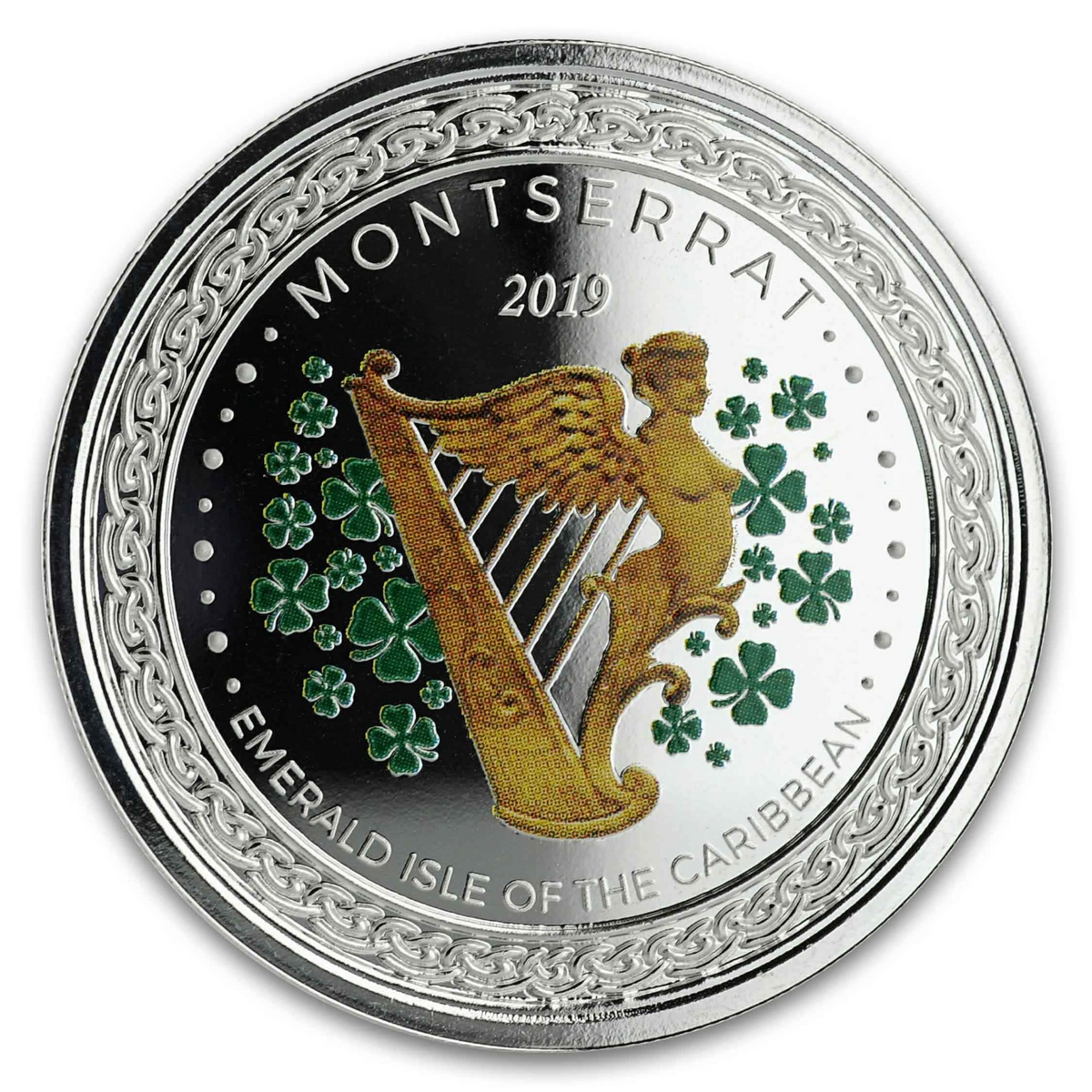 1 Oz Silver Coin 2019 EC8 Montserrat $2 Color - Emerald Isle of the Caribbean-classypw.com-1