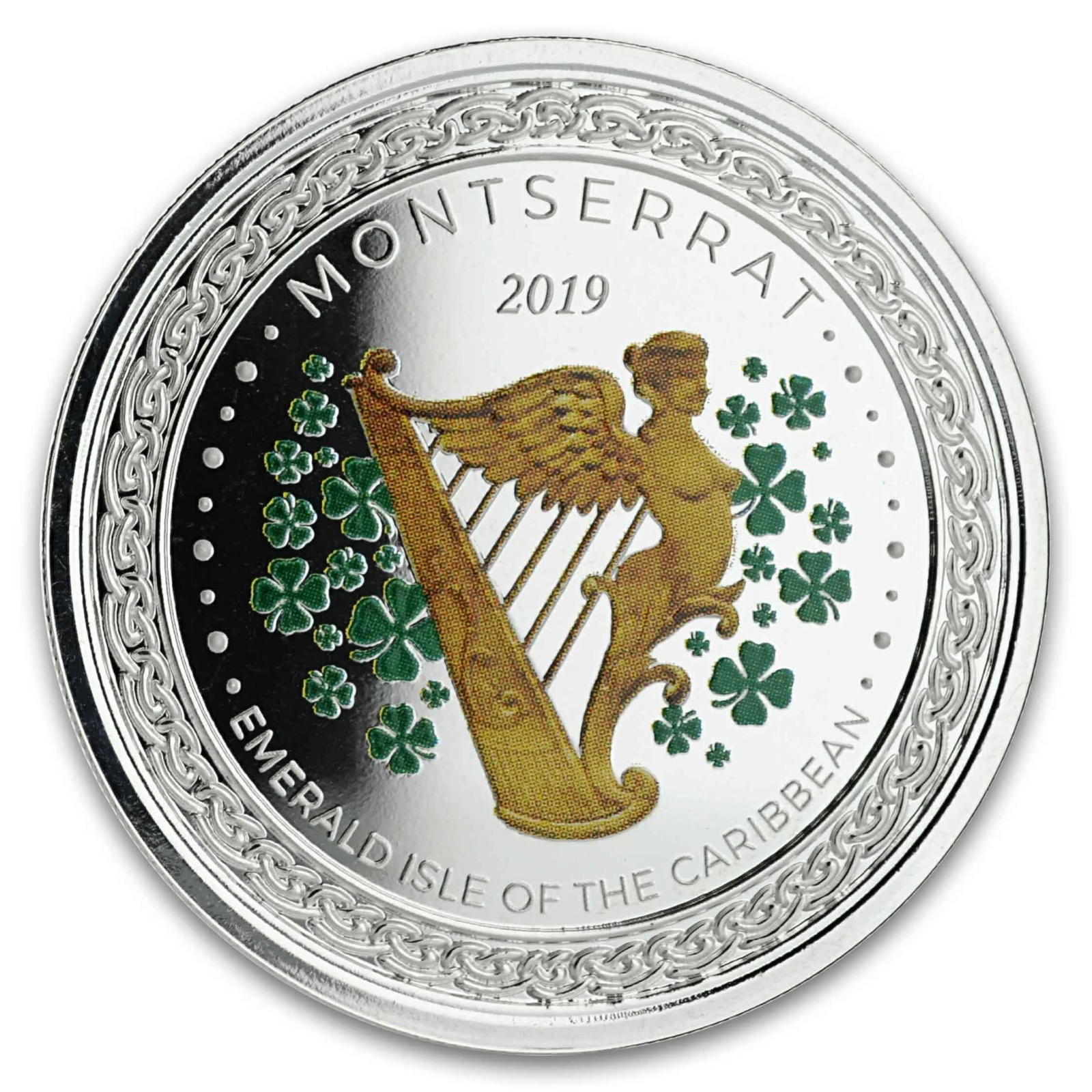 1 Oz Silver Coin 2019 EC8 Montserrat $2 Color - Emerald Isle of the Caribbean-classypw.com-1