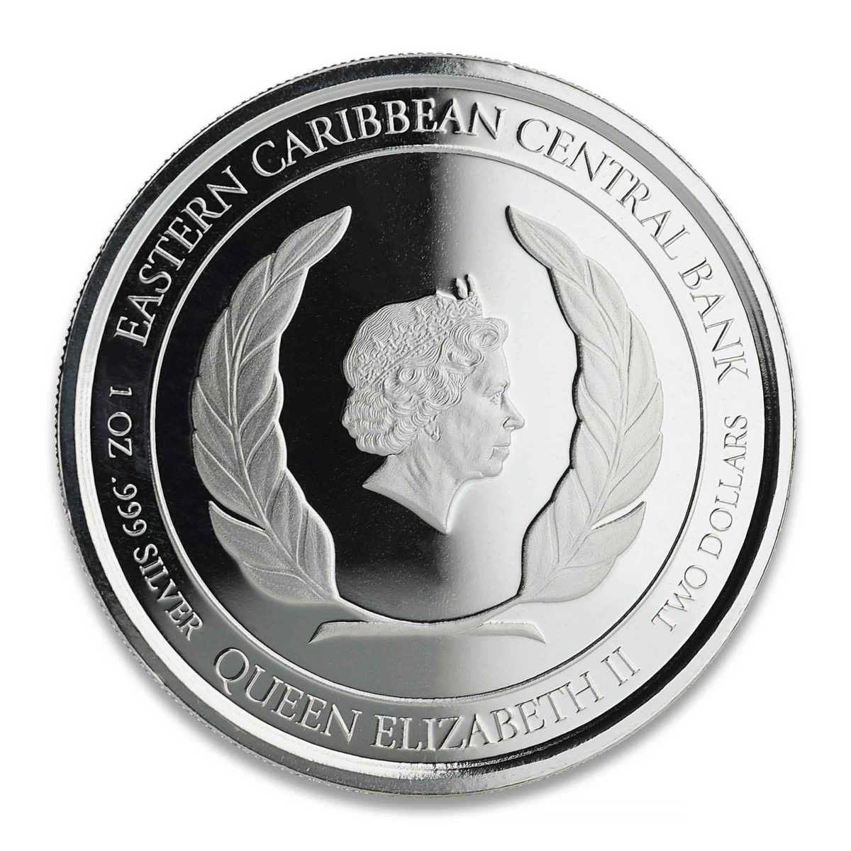 1 Oz Silver Coin 2019 EC8 Saint Lucia $2 Scottsdale Mint Color Proof - Flamingo-classypw.com-4