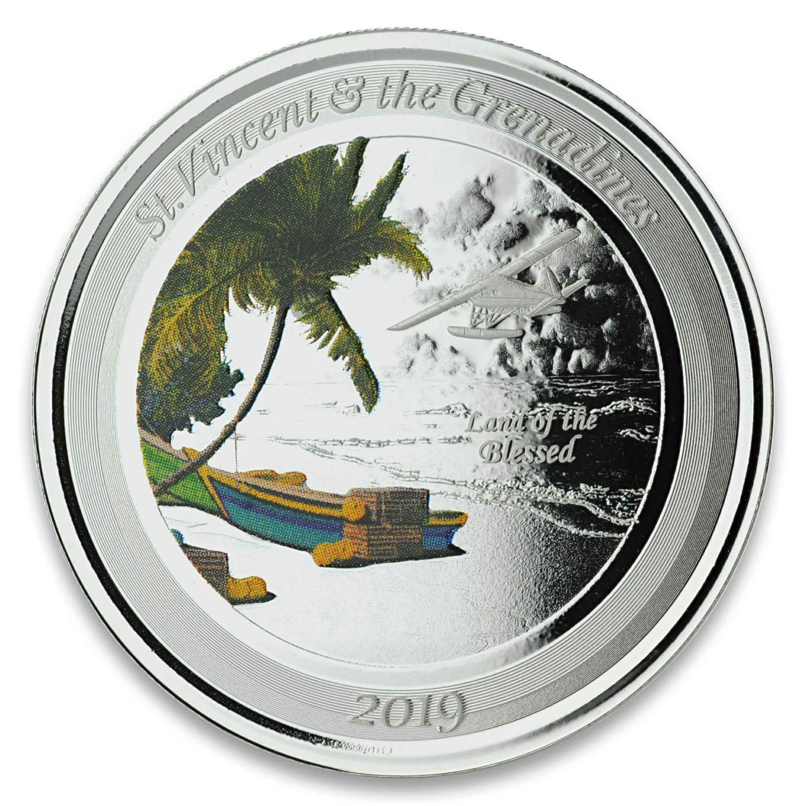 1 Oz Silver Coin 2019 EC8 St. Vincent & the Grenadines $2 Color - Island Hopping-classypw.com-1