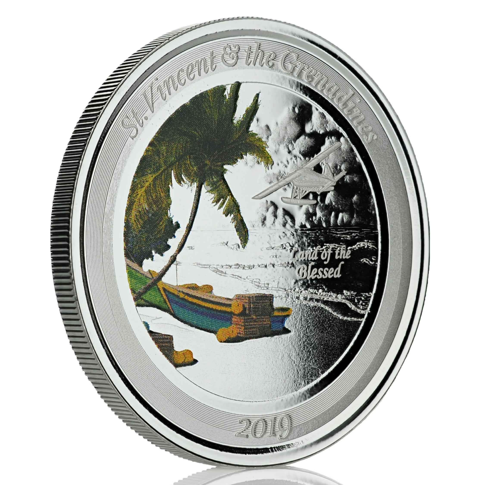 1 Oz Silver Coin 2019 EC8 St. Vincent & the Grenadines $2 Color - Island Hopping-classypw.com-2