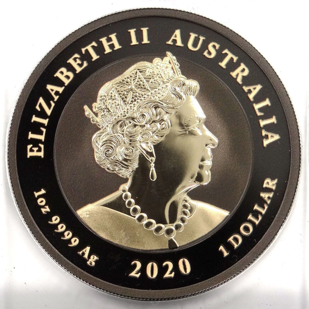 1 Oz Silver Coin 2020 $1 Australia Guardian Sky Lions Pixiu - Dark Red &amp; Gilded-classypw.com-2