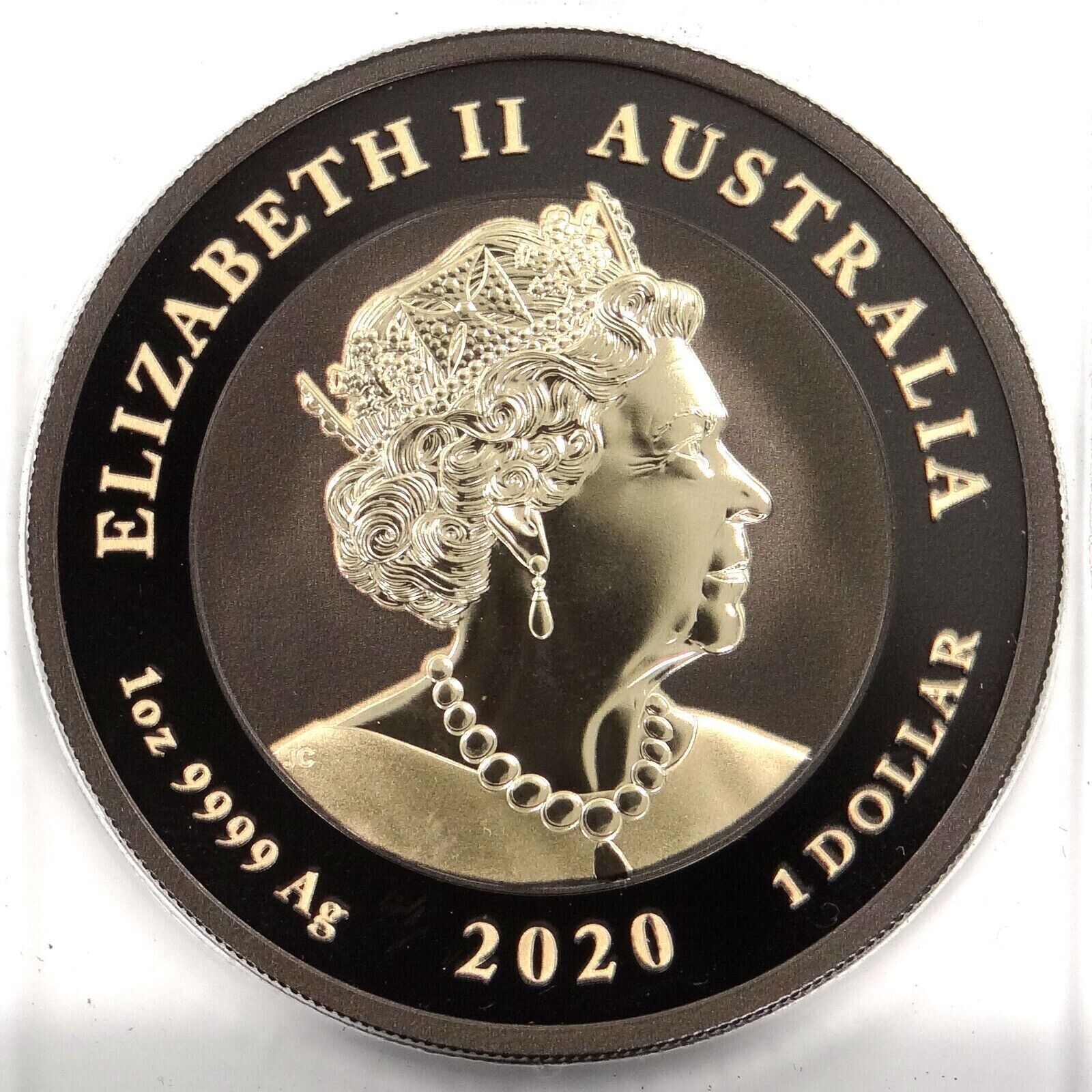 1 Oz Silver Coin 2020 $1 Australia Guardian Sky Lions Pixiu - Dark Red & Gilded-classypw.com-2