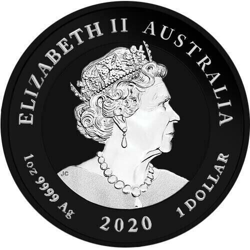 1 Oz Silver Coin 2020 $1 Australia Guardian Sky Lions The Pixiu - Black & Red