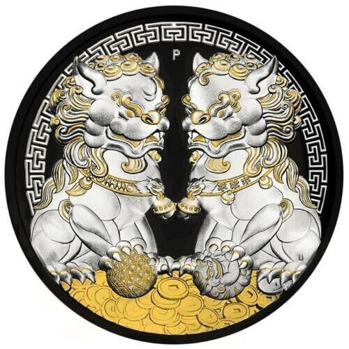 1 Oz Silver Coin 2020 $1 Australia Guardian Sky Lions The Pixiu - Black & White-classypw.com-1