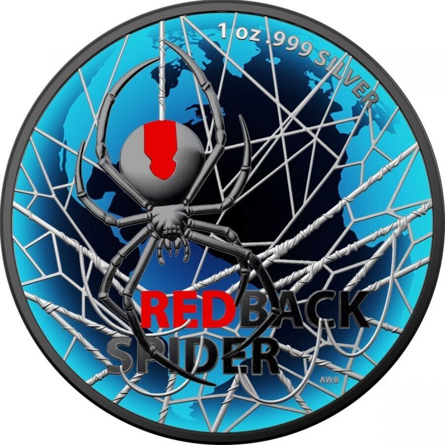 1 Oz Silver Coin 2020 $1 Australia Redback Spider - World Ruthenium Silver Coin-classypw.com-1