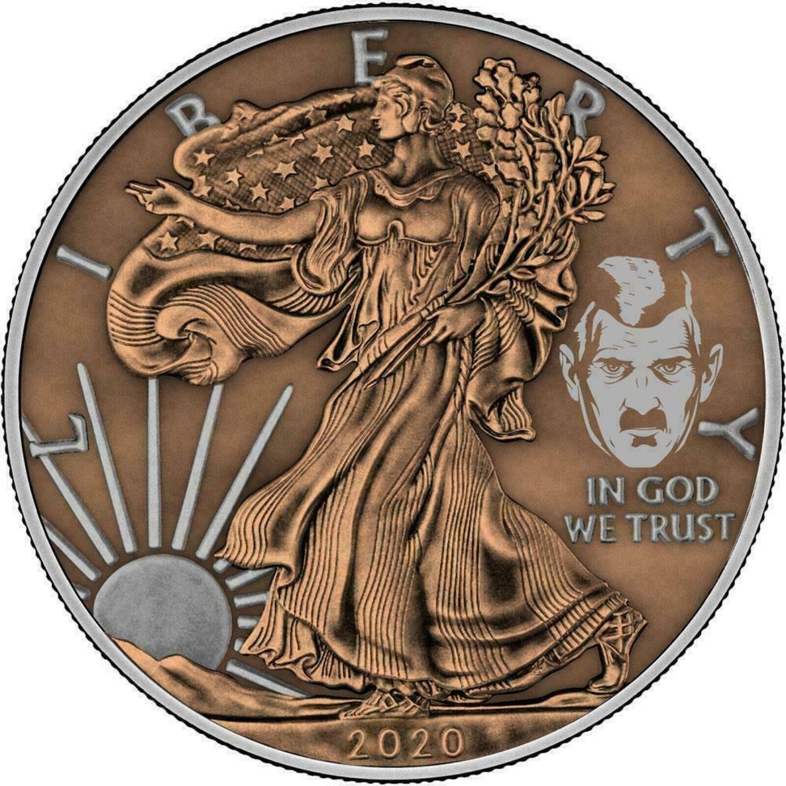 1 Oz Silver Coin 2020 $1 Liberty Paint It Brown - Obey Big Brother is watching-classypw.com-1