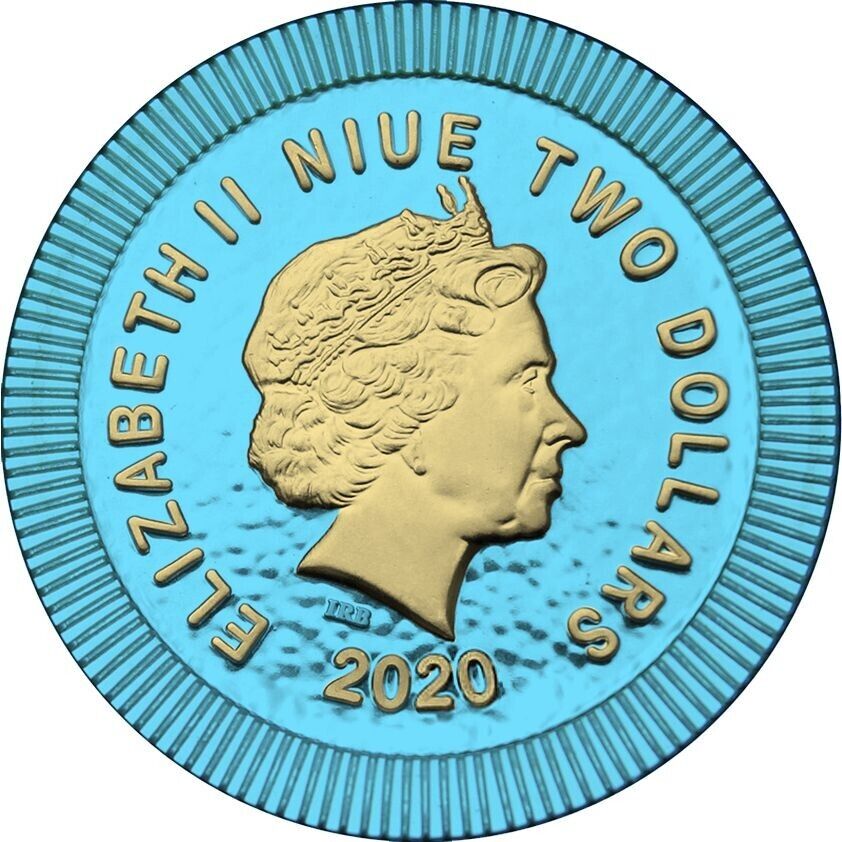 1 Oz Silver Coin 2020 $2 Niue Athenian Owl Swarovski Crystal Eyes - Space Blue-classypw.com-2