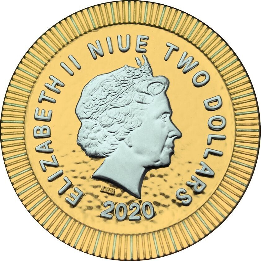 1 Oz Silver Coin 2020 $2 Niue Athenian Owl Swarovski Eyes - Gilded Holo-classypw.com-2