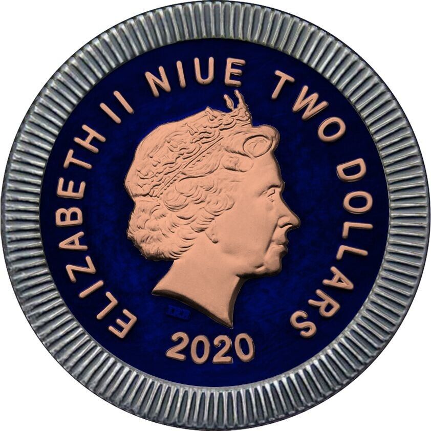 1 Oz Silver Coin 2020 $2 Niue Athenian Owl Swarovski Eyes - Night Sky-classypw.com-2