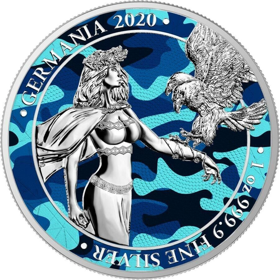 1 Oz Silver Coin 2020 5 Mark Germania Camouflage Edition - Air Force-classypw.com-1