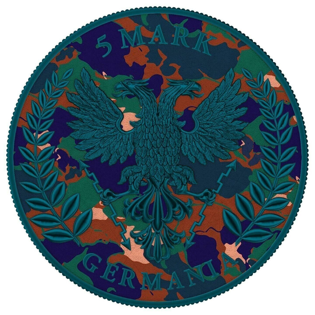 1 Oz Silver Coin 2020 5 Mark Germania Camouflage Edition - Alps-classypw.com-2