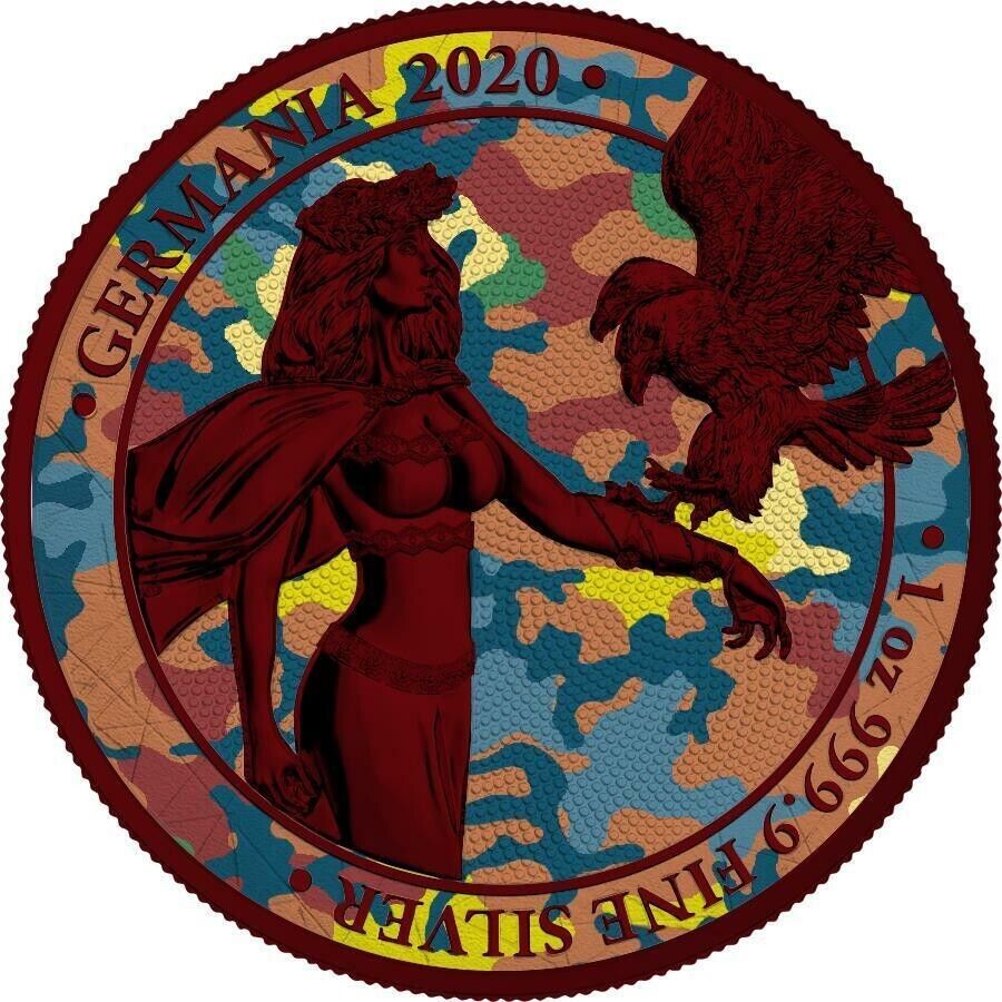 1 Oz Silver Coin 2020 5 Mark Germania Camouflage Edition - Ardennes-classypw.com-1