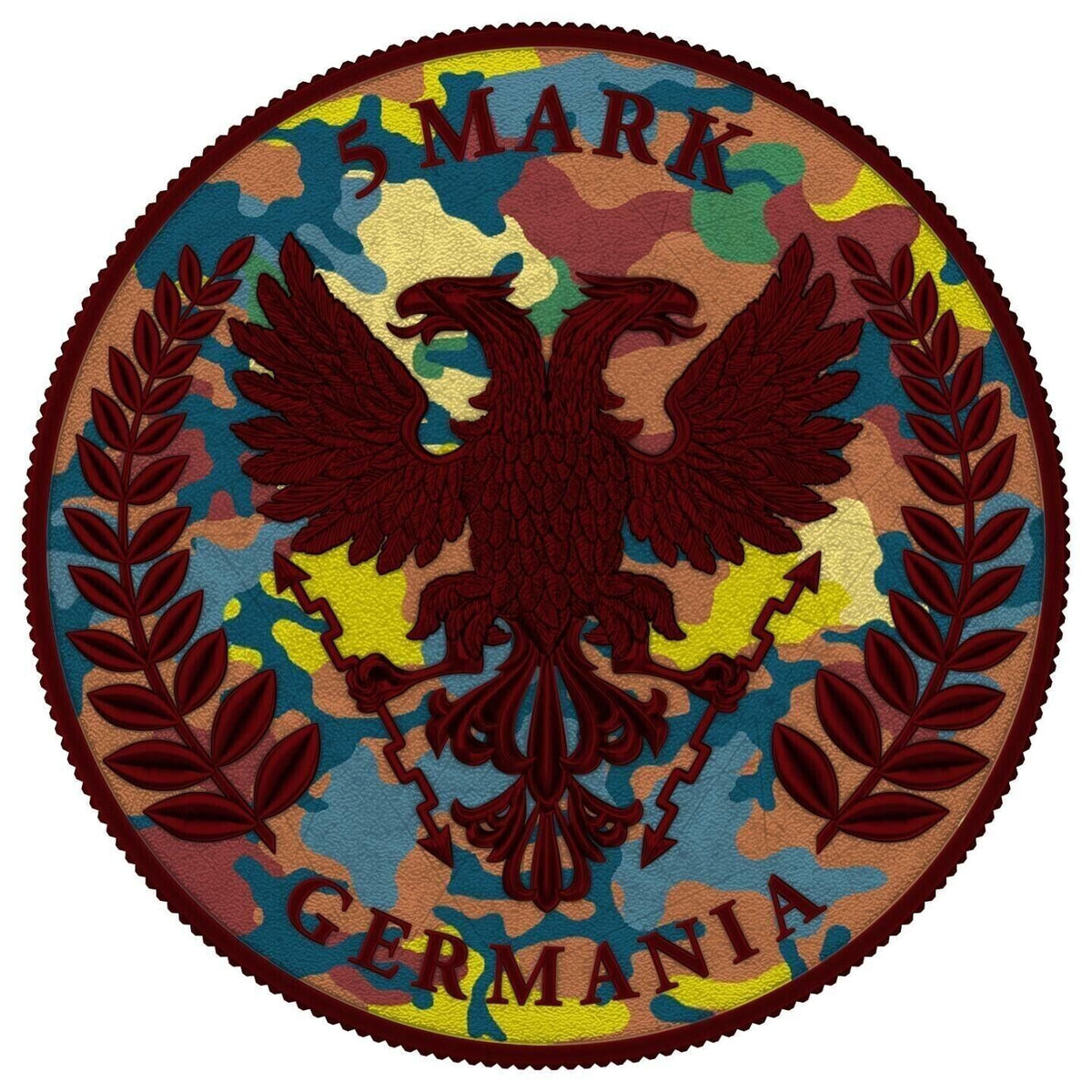 1 Oz Silver Coin 2020 5 Mark Germania Camouflage Edition - Ardennes-classypw.com-2