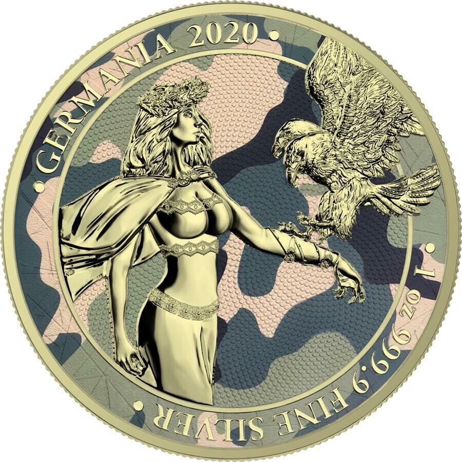1 Oz Silver Coin 2020 5 Mark Germania Camouflage Edition - Camelia-classypw.com-1