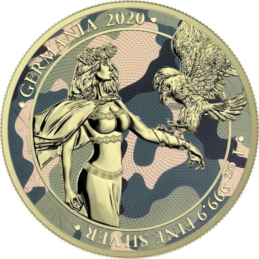 1 Oz Silver Coin 2020 5 Mark Germania Camouflage Edition - Camelia-classypw.com-1