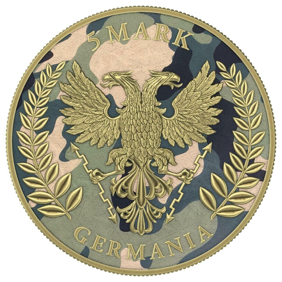 1 Oz Silver Coin 2020 5 Mark Germania Camouflage Edition - Camelia-classypw.com-2