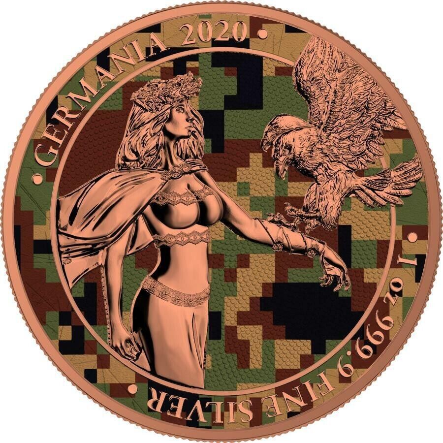 1 Oz Silver Coin 2020 5 Mark Germania Camouflage Edition - East-classypw.com-1
