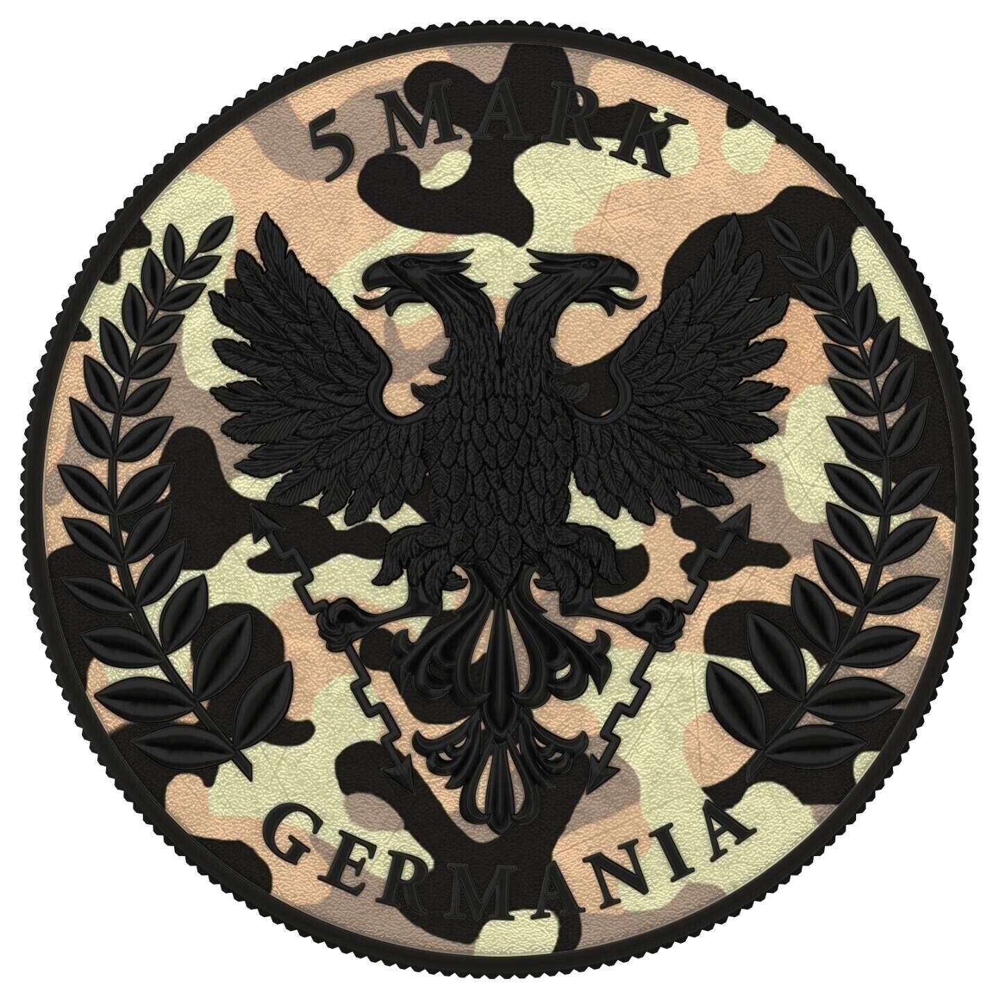 1 Oz Silver Coin 2020 5 Mark Germania Camouflage Edition - NTH. Africa-classypw.com-1