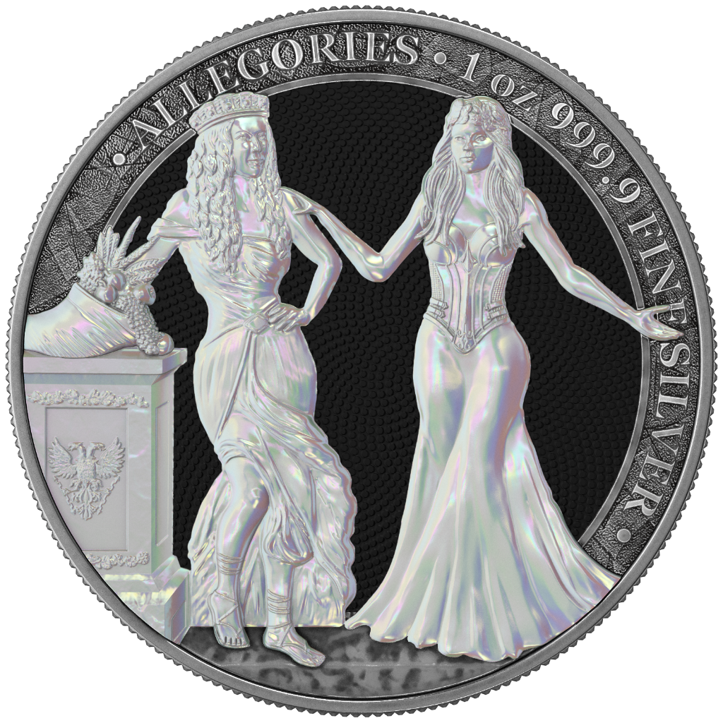 1 Oz Silver Coin 2020 5 Mark Italia & Germania Allegories - Holo Silver Round-classypw.com-1