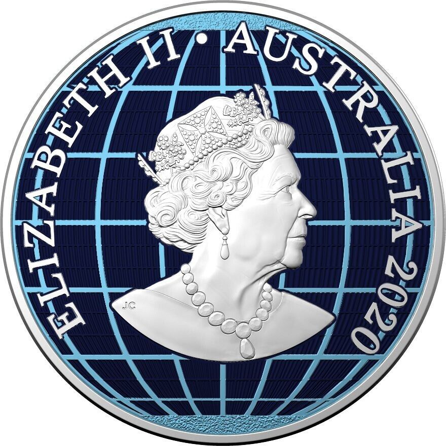 1 Oz Silver Coin 2020 Australia $1 Beneath the Southern Skies - Golden Map-classypw.com-1