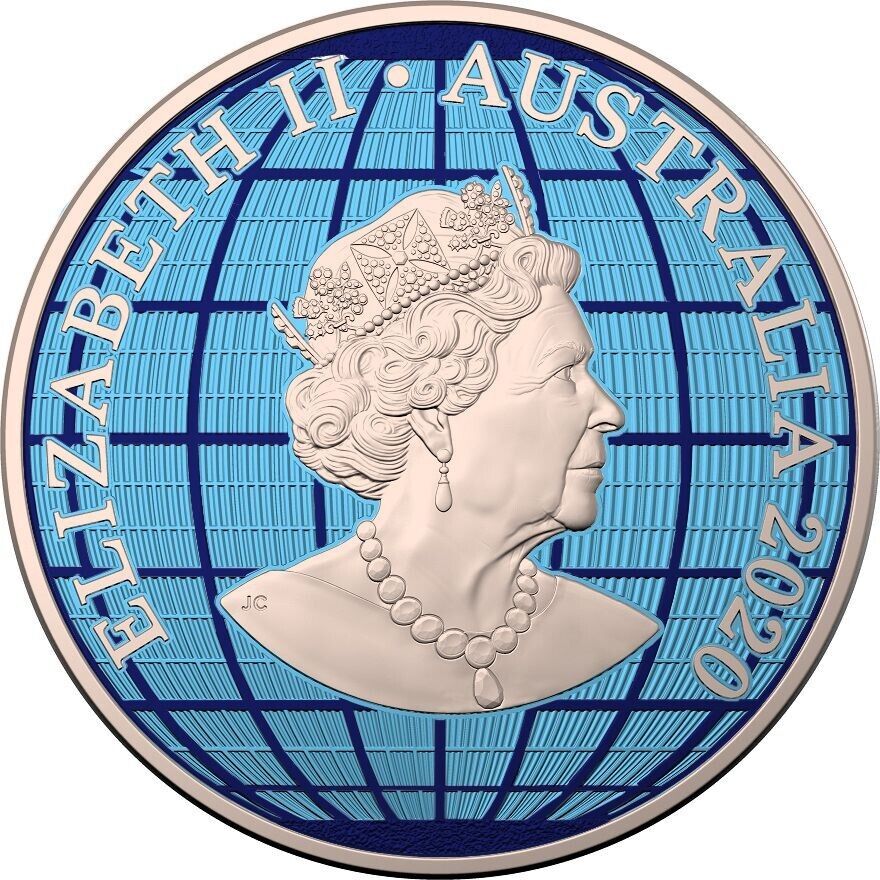 1 Oz Silver Coin 2020 Australia $1 Beneath the Southern Skies - Hologram Map