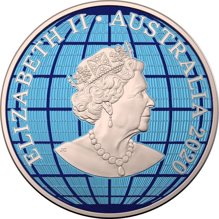 1 Oz Silver Coin 2020 Australia $1 Beneath the Southern Skies - Hologram Map-classypw.com-1