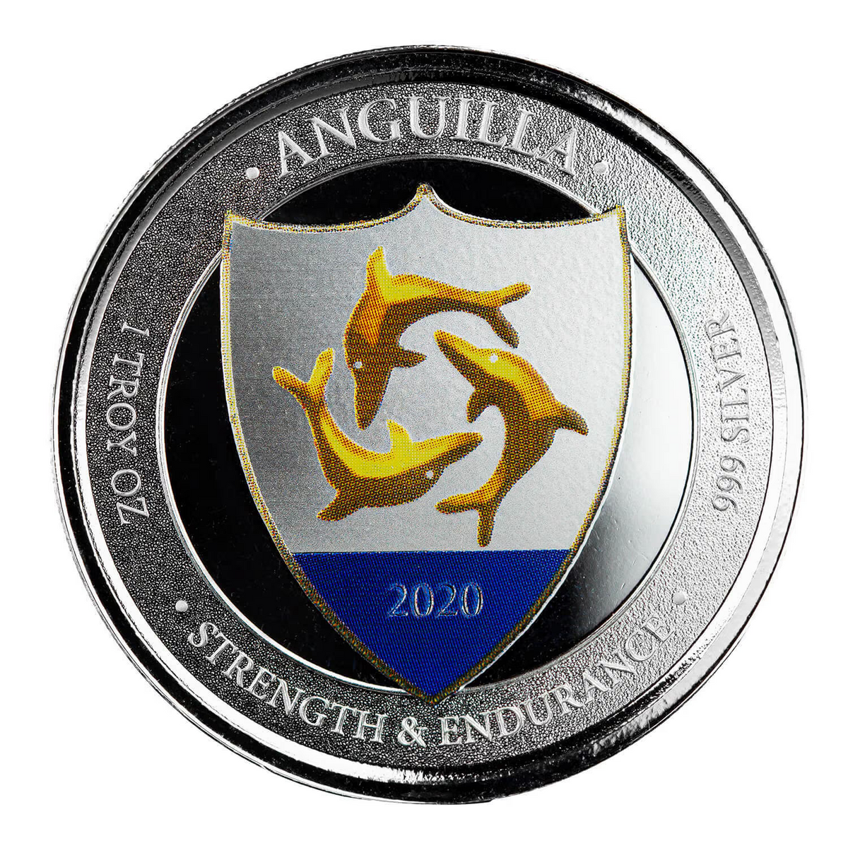 1 Oz Silver Coin 2020 EC8 Anguilla $2 Scottsdale Mint Color Proof - Coat of Arms-classypw.com-1