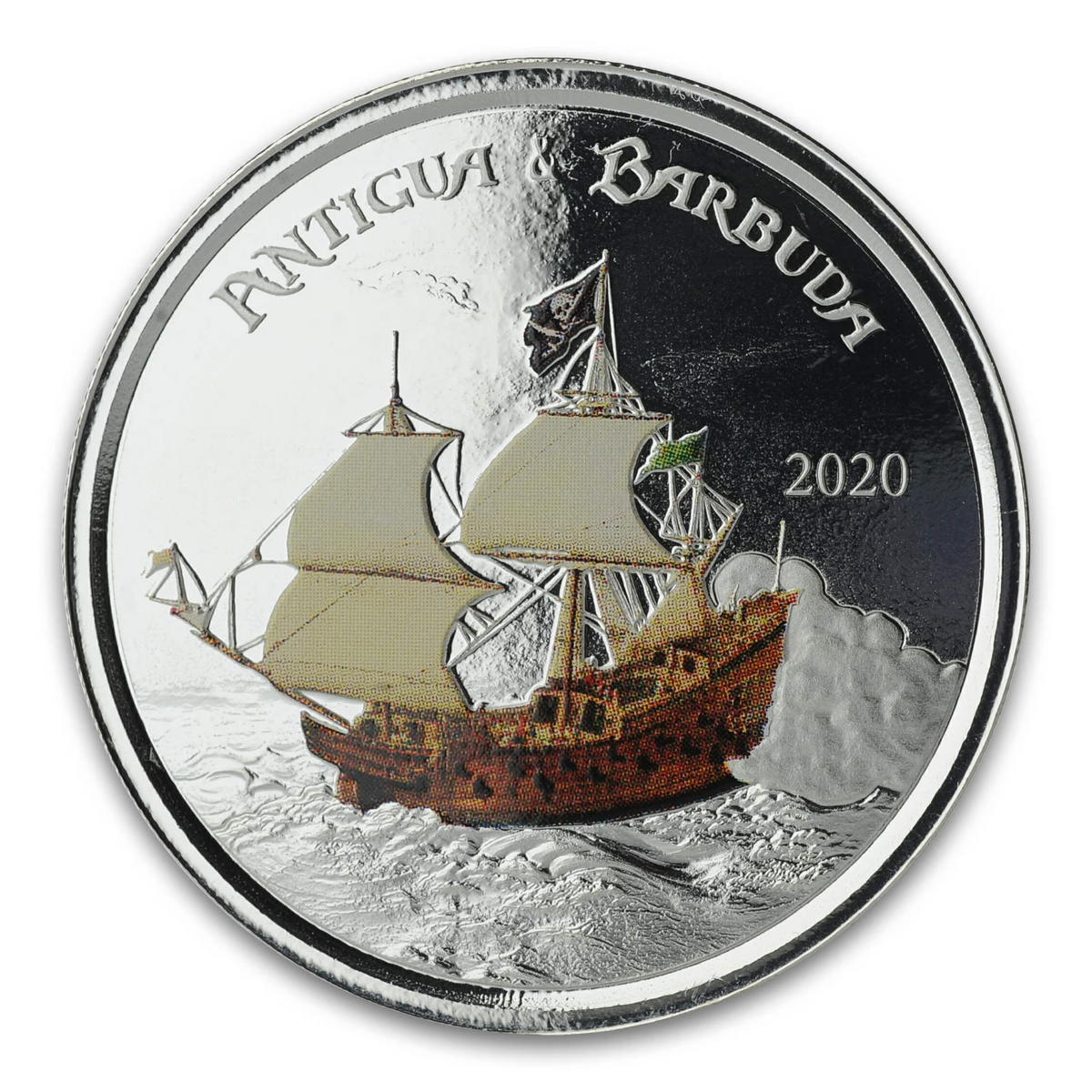1 Oz Silver Coin 2020 EC8 Antigua &amp; Barbuda $2 Scottsdale Color Proof Rum Runner-classypw.com-2