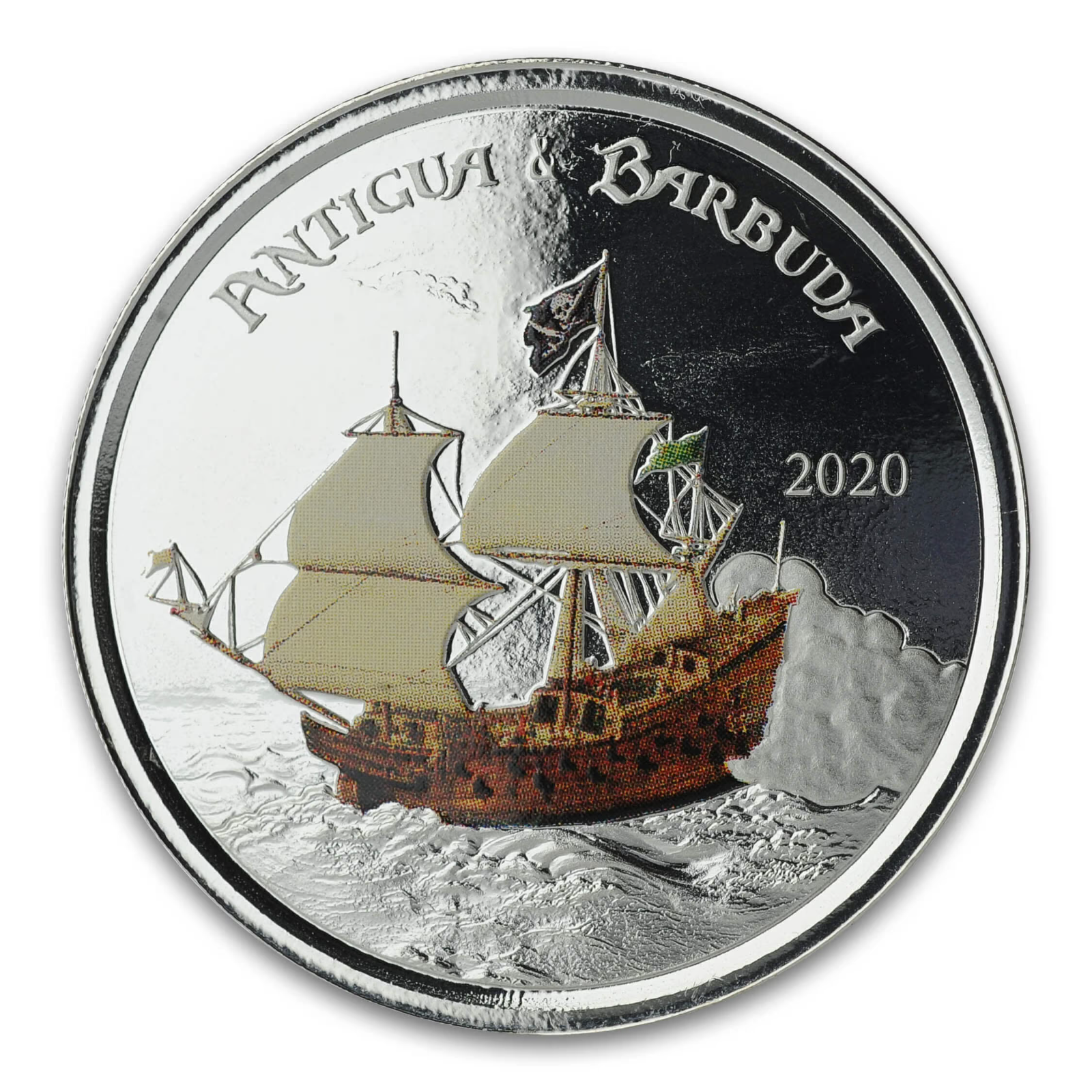1 Oz Silver Coin 2020 EC8 Antigua & Barbuda $2 Scottsdale Color Proof Rum Runner-classypw.com-2