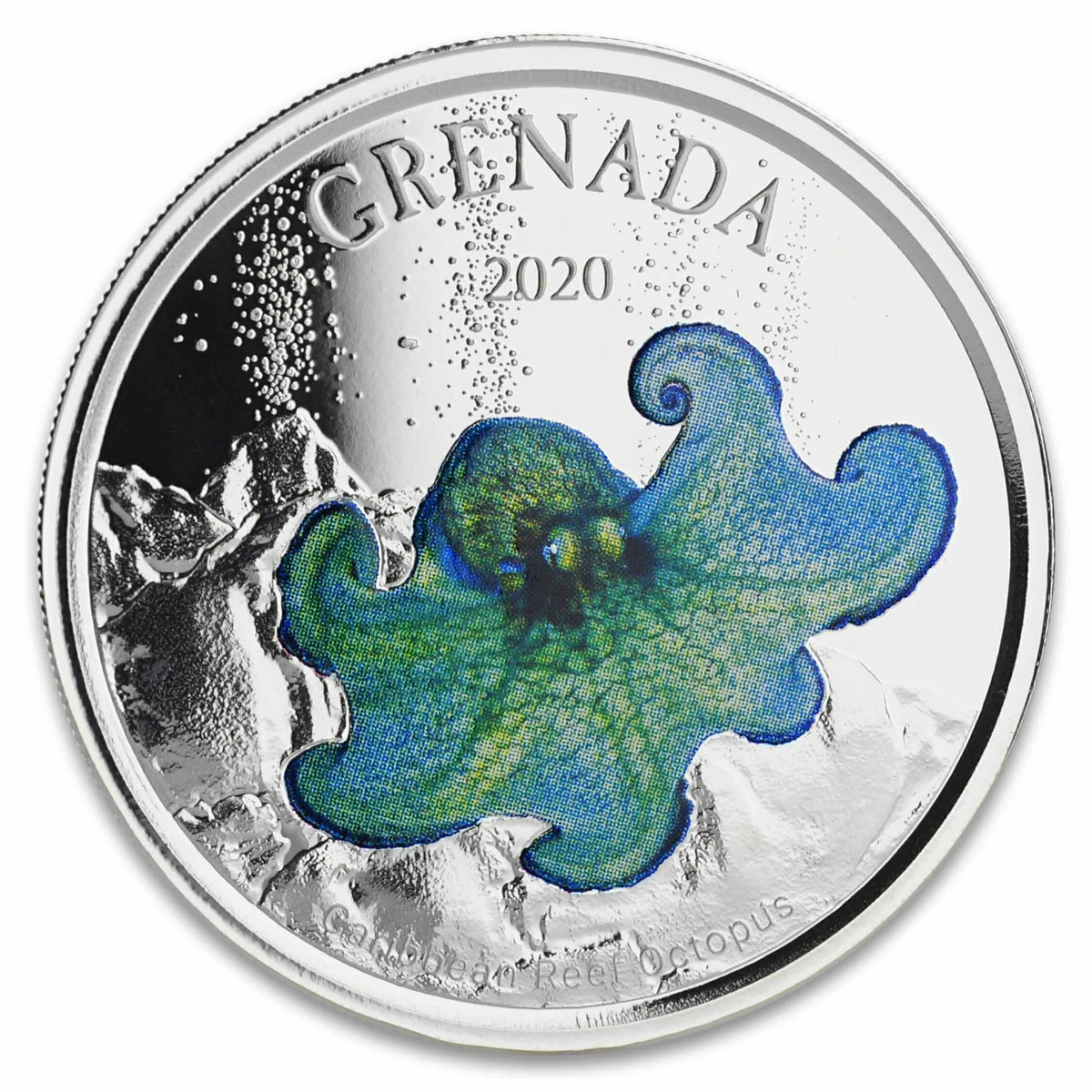 1 Oz Silver Coin 2020 EC8 Grenada $2 Scottsdale Mint Color Proof - Octopus-classypw.com-1