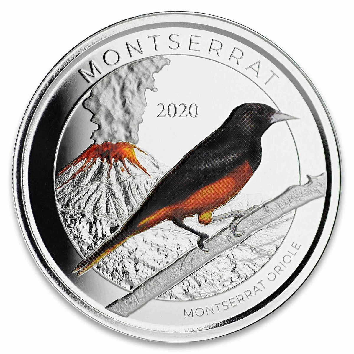 1 Oz Silver Coin 2020 EC8 Montserrat $2 Scottsdale Mint Color Proof - Oriole-classypw.com-1
