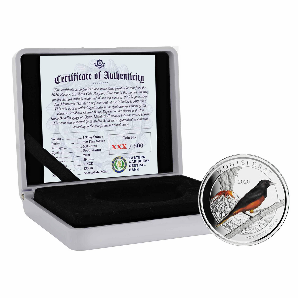 1 Oz Silver Coin 2020 EC8 Montserrat $2 Scottsdale Mint Color Proof - Oriole-classypw.com-6