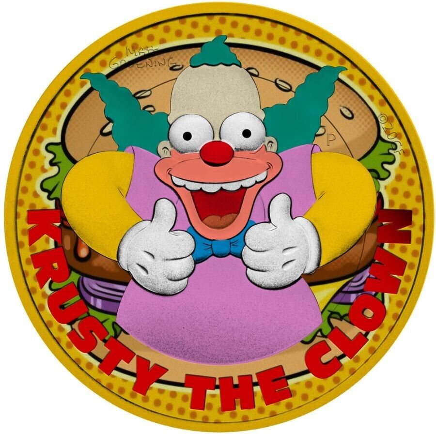 1 Oz Silver Coin 2020 Tuvalu $1 The Simpsons Krusty The Clown - Krusty Burger-classypw.com-1