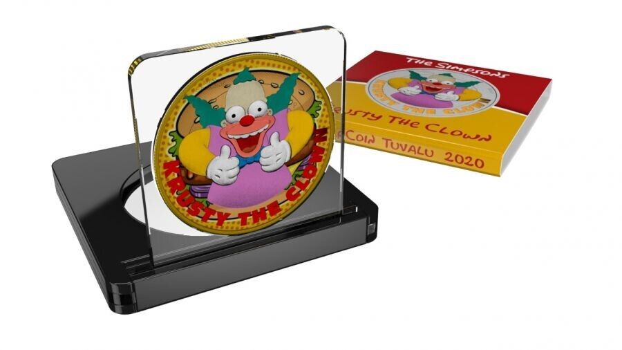 1 Oz Silver Coin 2020 Tuvalu $1 The Simpsons Krusty The Clown - Krusty Burger-classypw.com-3