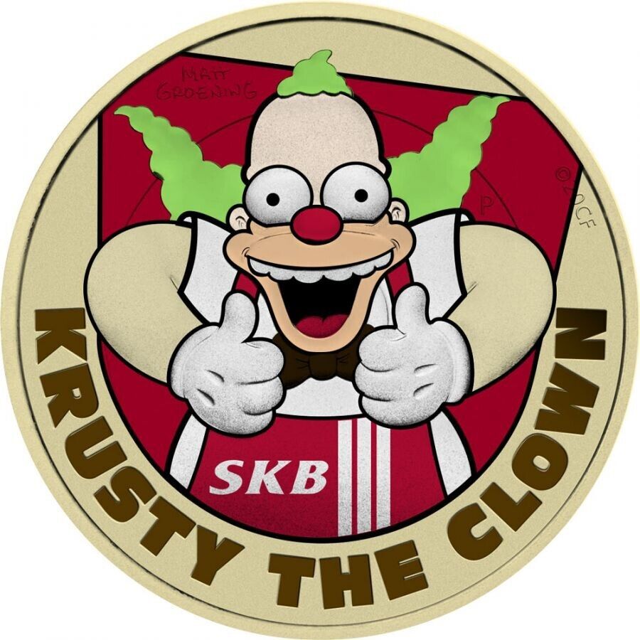 1 Oz Silver Coin 2020 Tuvalu $1 The Simpsons Springfield Krusty The Clown Burger-classypw.com-1