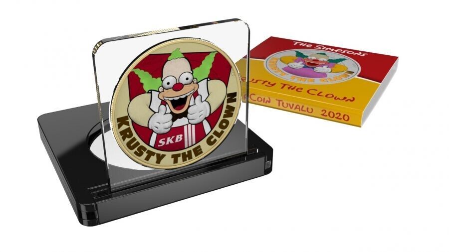 1 Oz Silver Coin 2020 Tuvalu $1 The Simpsons Springfield Krusty The Clown Burger-classypw.com-3