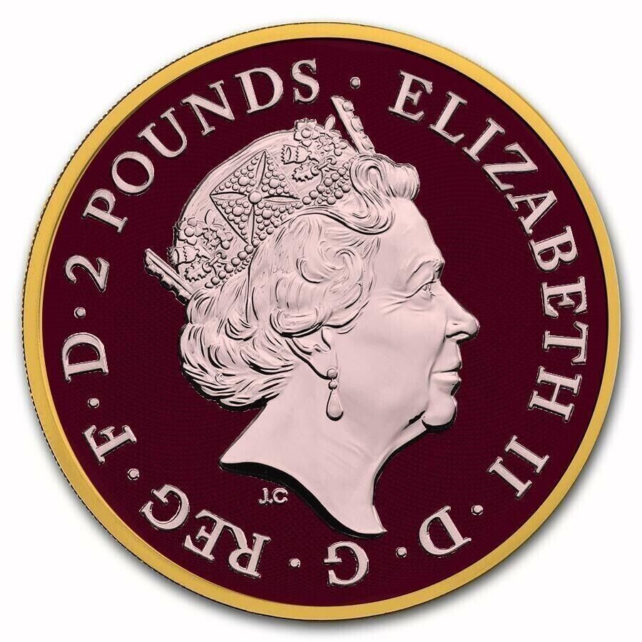 1 Oz Silver Coin 2020 UK £2 Queen Music Rock Band Colored Gilded Coin-classypw.com-2