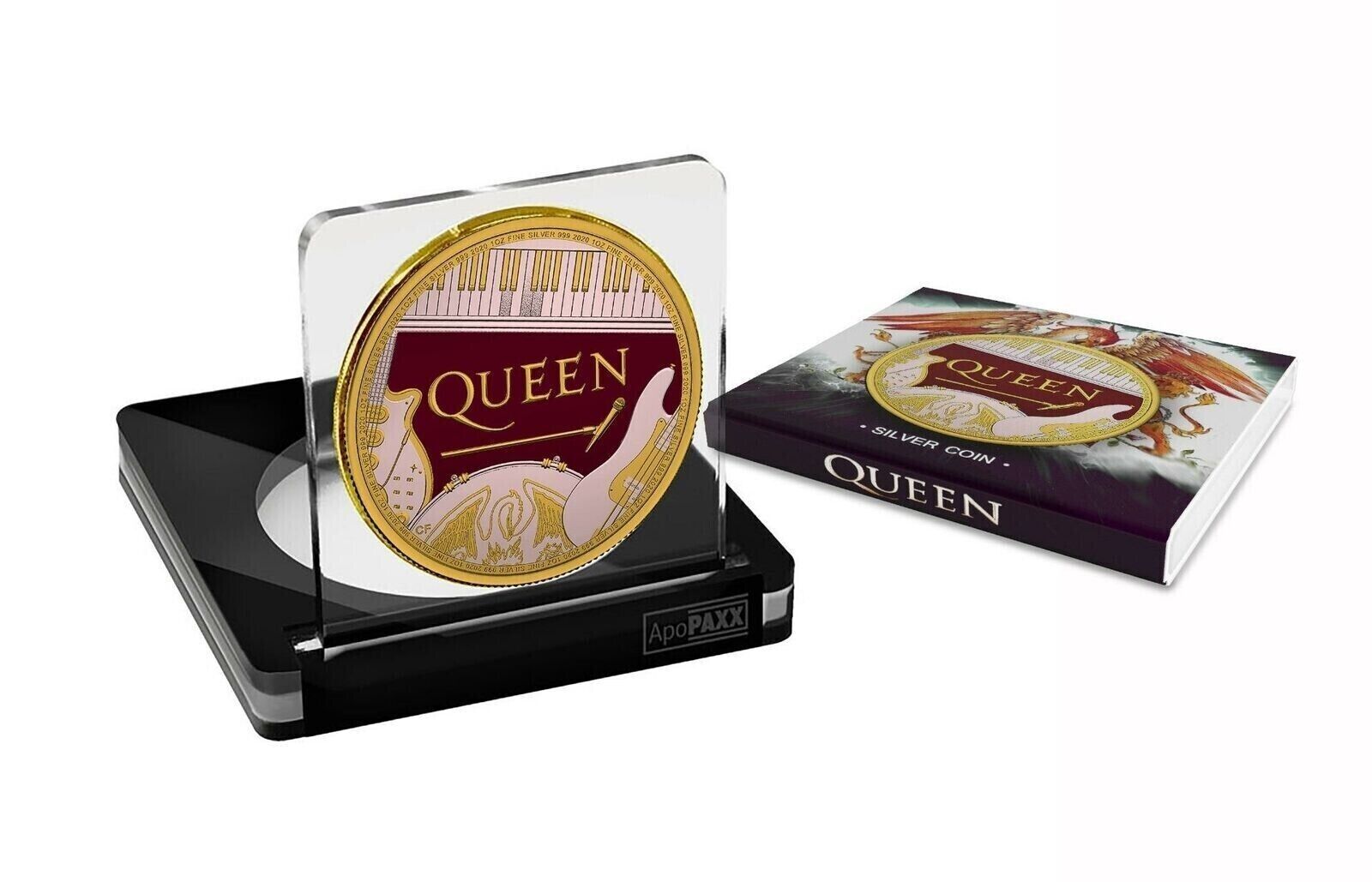 1 Oz Silver Coin 2020 UK £2 Queen Music Rock Band Colored Gilded Coin-classypw.com-3